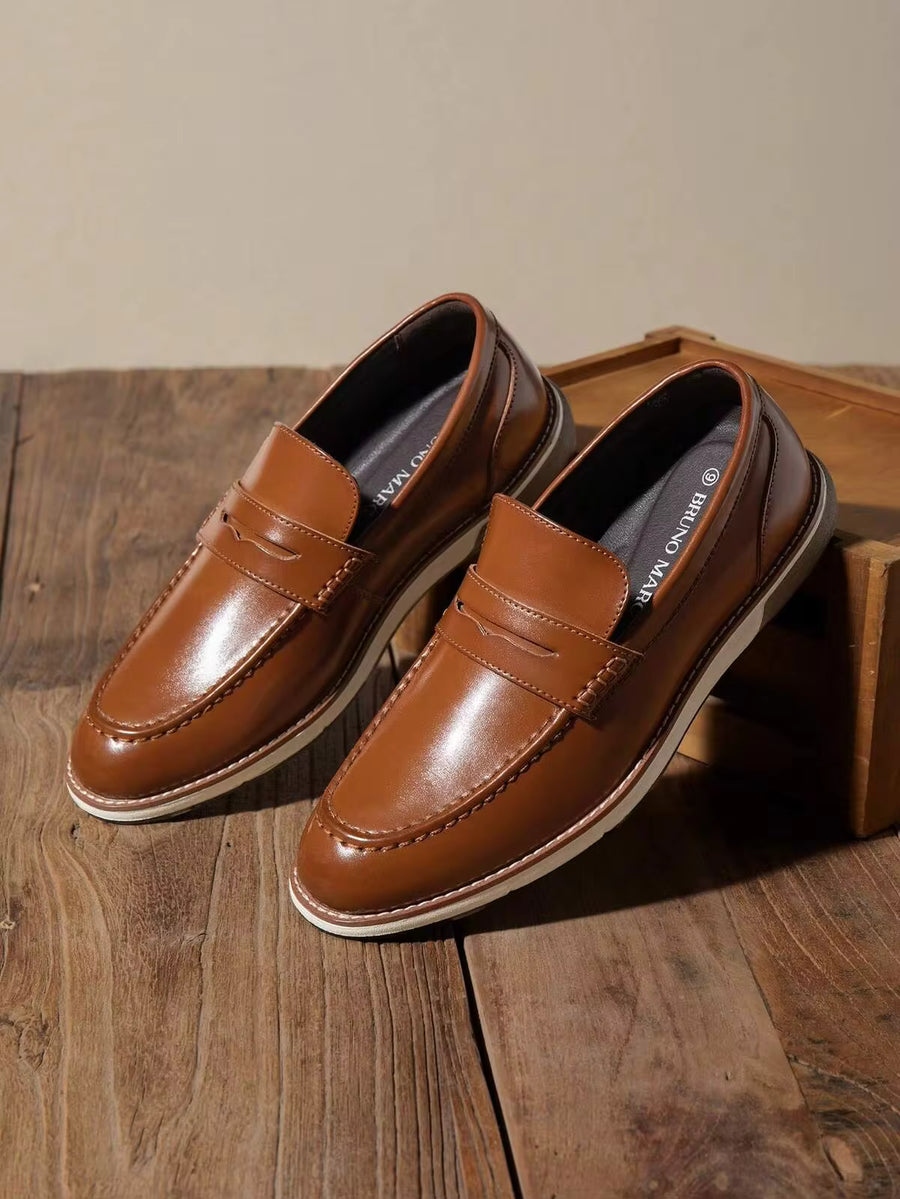 Men's Classic Penny Loafer Dress Slip-On Shoes With Comfortable Fit And Long-Lasting Vegan Leather