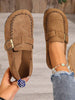 Women's Flat Casual Shoes With Adjustable Buckle, Soft And Comfortable, Round Toe And Widened Wedge Heel, Suitable For School, Dates, Shopping, Walking And Office, Combining Leisure And Sports, Women's Single Shoes Can Be Worn All Year Round.